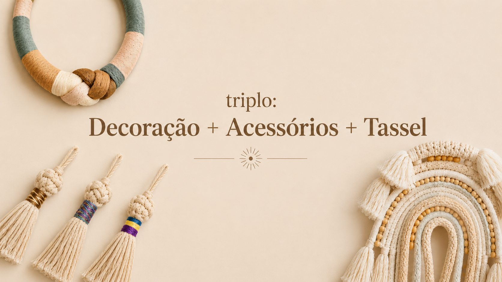 Triplo Fiber Emballage Decoração, Acessórios e Tassel